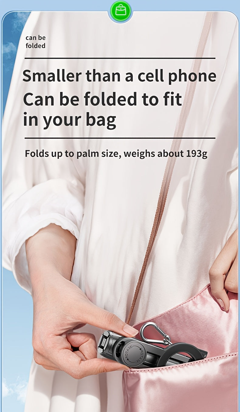 4-in-1 Multi-function Selfie Stick with Bluetooth Remote Control | Magnetic, Cell Phone Clip Dual Combination, 360° Rotation + 220° Flip Adjustment | Detachable Tripod/Cell Phone Holder | Portable Folding Compatible with 4.