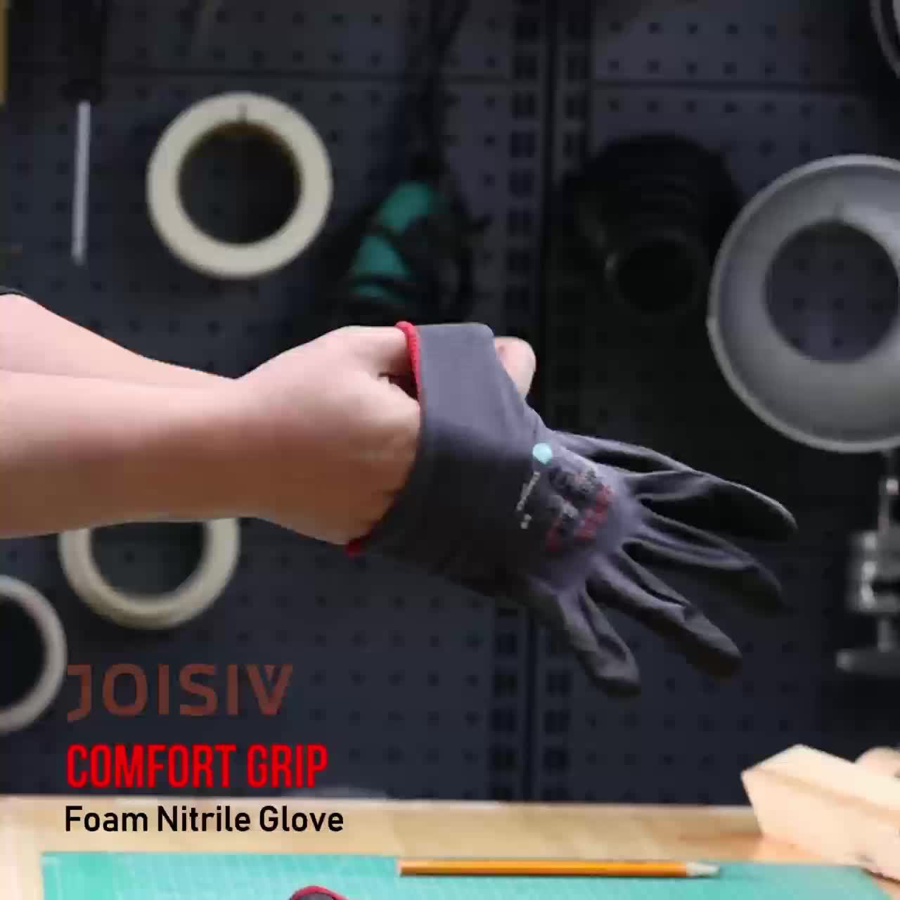 JOISIV 2/6 Pairs of Nitrile-Coated Rubber Gloves Featuring Microfoam Nitrile for a Robust Non-Slip Grip, Ideal for Gardening, Truck Driving, Auto Repairs, Laborers, Home Renovations, And Everyday Tasks.