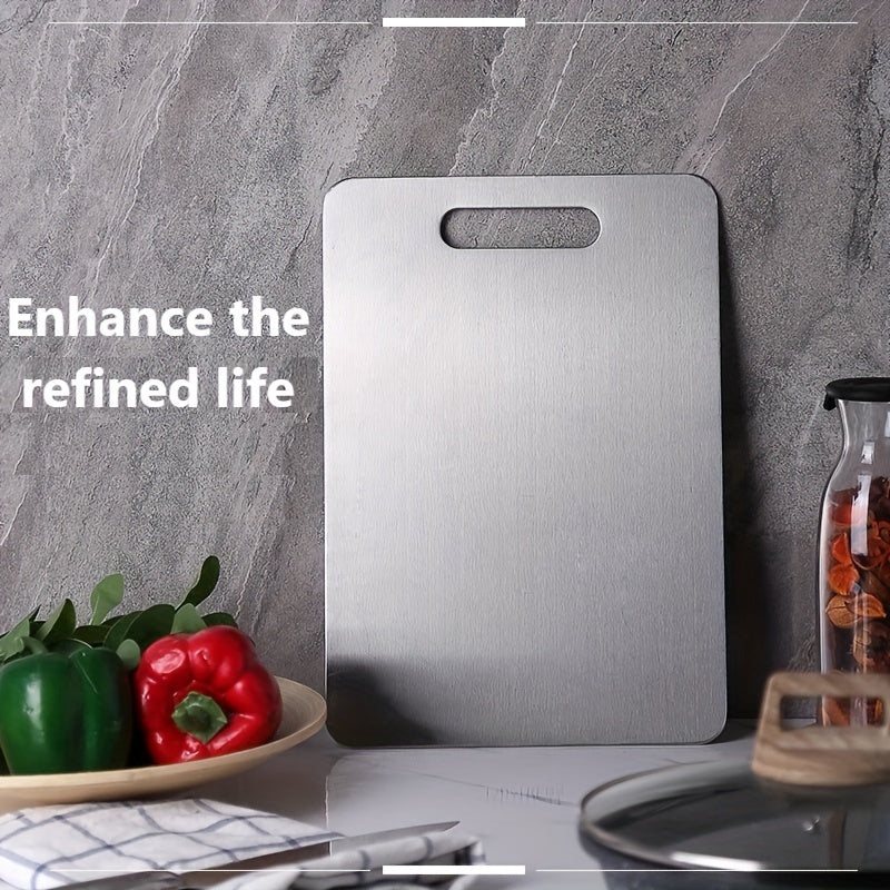 A Set of 1 Mini/Small/Medium/Large Stainless Steel Cutting Boards, Suitable for Home Kitchens And Convenient for Camping. These Durable And Corrosion-Resistant Boards Are Useful Kitchen Tools And Accessories.