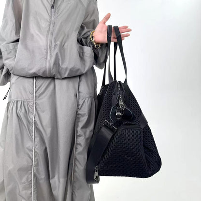 Women's Fashion Minimalist Tote Bag, Large Capacity Sports Gym Bag with Shoe Compartment - Style Splice City Bag, Zipper Closure and Sturdy Handle, Suitable for Business, Vacation, and Everyday Use, Personalised Sports Bag, G