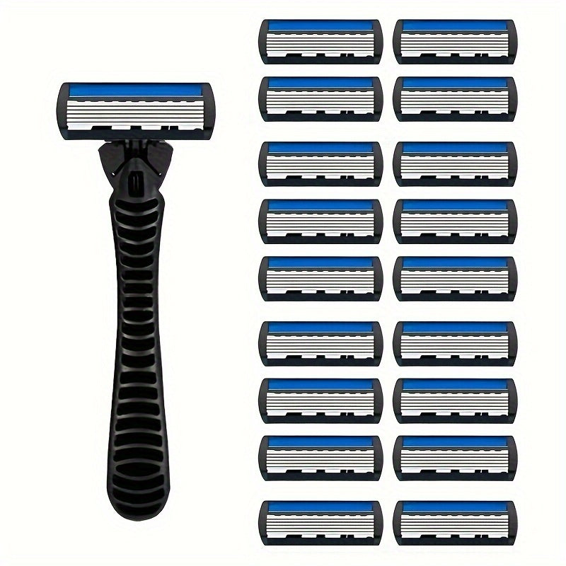 Men's Manual Razor, 6-layer Blades Razor, Non Slip Handle, Classic Men's Shaving Tools For Daily Use