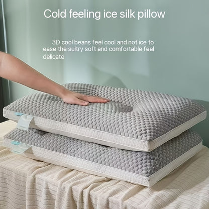 2pcs 3D Tactile Cool Ice Pillow Ice SPA Pillow Breathable Cervical Spine Cool Pillow High-end Hotel-grade Pillow Sleep Without Collapsing 3D Memory Rebound Technology Perfect Holiday Gift for Parents and Friends High-end gift