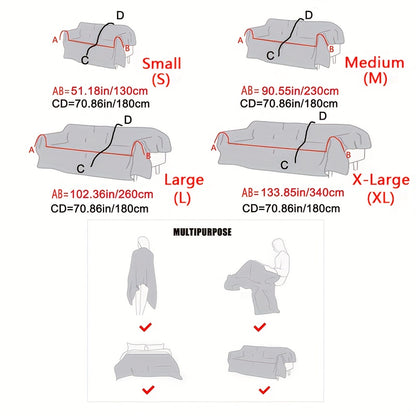 1pc Mirror Yi Thick Plush Sofa Cover - All-Season Pet-Friendly One-Piece Design, Anti-Slip &, Machine Washable Soft Short Fur Fabric, Fit for 3/2/4-Seater & Sectional Sofas, Contemporary Home Decor, Sectional Sofa Cover, Mode