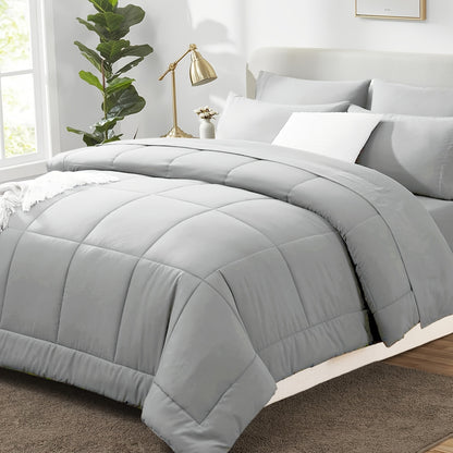 Cozy French-Style Plaid Quilted Comforter - Soft, Warm & Machine Washable for All Seasons