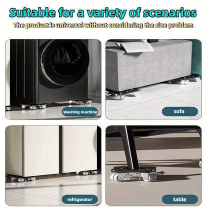 6-Piece Upgraded Furniture Dolly Set, Includes 4 Furniture Movers with 4 Wheels, 1 Pry Bar, 1 Pair of Gloves, Carbon Steel Panel Heavy-Duty Dolly, Furniture Lifter with 4 Universal 360° Swivel Rubber Wheels, Max Load 999.72