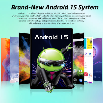 CRELANDER W30 2 in 1 Tablet PC Android 15 Tablet, RAM 12GB (4+8GB Expand)+128Gb ROM, with Case, (Keyboard, Mouse, Pen) Can Optional, 2.4G/5G Wifi, GMS, GPS, Google, Pad, Tablet PC, Tablet, Pad