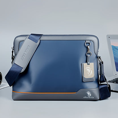 Men's Large Laptop & Wallet-like Tote - Soft Slim Texture, Adjustable Strap, Fits 38.1cm Devices - Ideal for Travel, Gym & Daily Use - Black & Blue Color Options