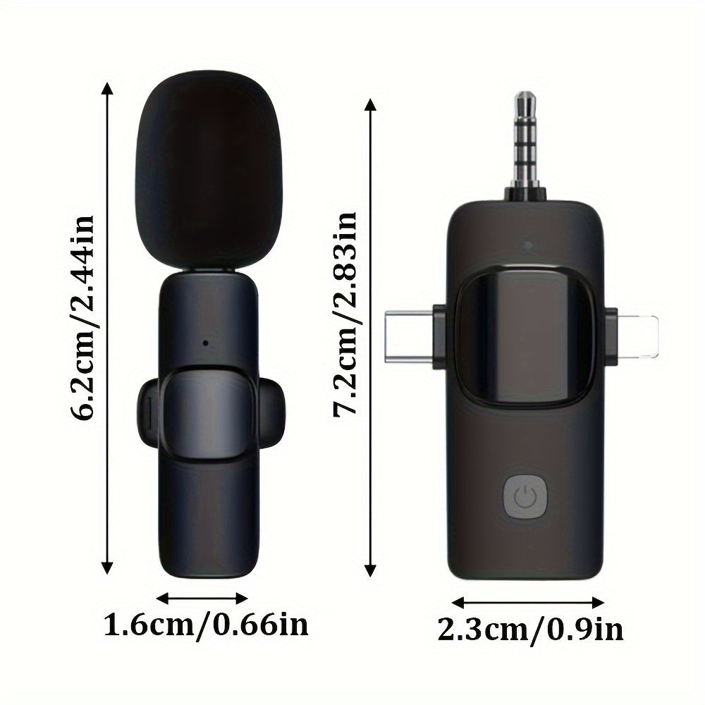3.5mm Jack 3-in-1 Professional Wireless Lavalier Microphone with Noise Canceling, Clear Sound, High Sensitivity, 2.4GHz Receiver, Stable Transmission - Ideal for Computers, Cameras, Laptops, Online Teaching, Conferences, Tou