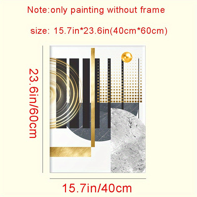 3pcs, Modern Golden Abstract Geometric Wall Poster, Animal Home Decor, Canvas Painting, For Living Room Porch Home Decoration 15.7*23.6in/40cm*60cm Frameless