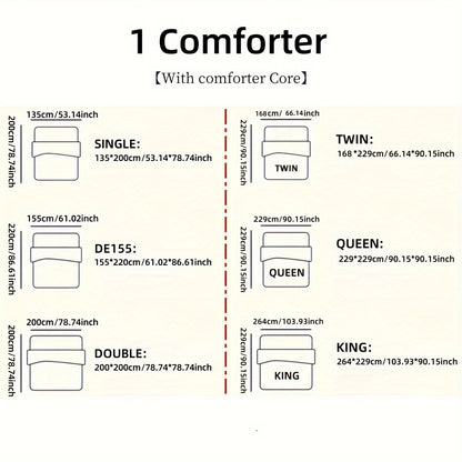 Cozy French-Style Plaid Quilted Comforter - Soft, Warm & Machine Washable for All Seasons