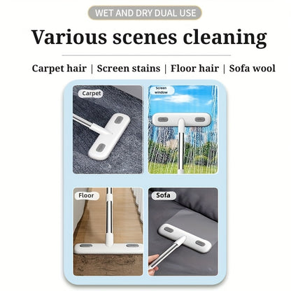 Magical window cleaning brush, extendable handle, screen cleaning brush tool, reusable, pet hair removal tool, home door and window cleaning brush, cleaning supplies, cleaning tools, Halloween/Christmas gifts