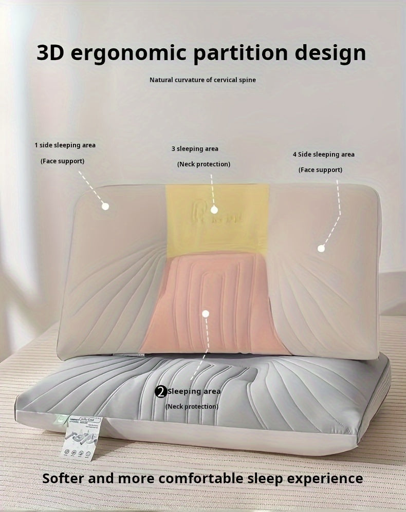 2pcs 3D cooling soft neck pillow, suitable for family living rooms, bedrooms, dormitories, hotels, travel, holiday gifts