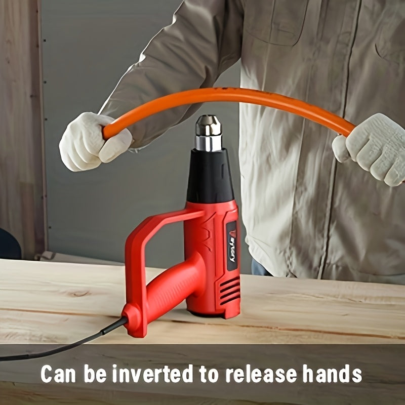 Heat Gun 2000W, Professional Electric Hot Air Gun Dual Temperature Settings 60C-600C and Overload Protection with 4 Nozzles, for Shrinking PVC, Crafts, Paint Stripping, Car Film, Embossing