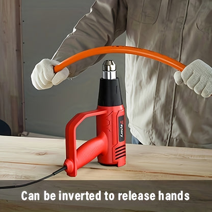 Heat Gun 2000W, Professional Electric Hot Air Gun Dual Temperature Settings 60C-600C and Overload Protection with 4 Nozzles, for Shrinking PVC, Crafts, Paint Stripping, Car Film, Embossing