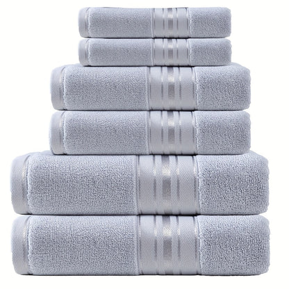6pcs high-end j hotel bath towel set, 2 square towels, 2 towels, 2 bath towels, soft and skin-friendly, highly absorbent, suitable for bathrooms, hotels, and spas