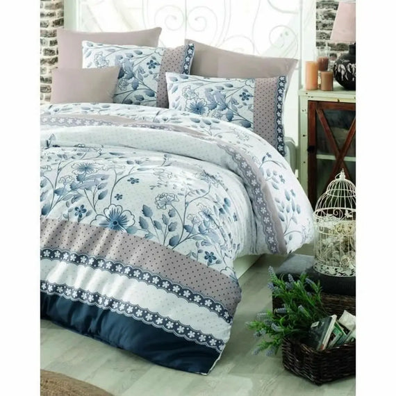 King Size Blue 3-Piece Duvet Cover Set