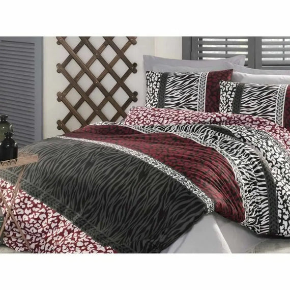 King Size Red 3-Piece Duvet Cover Set