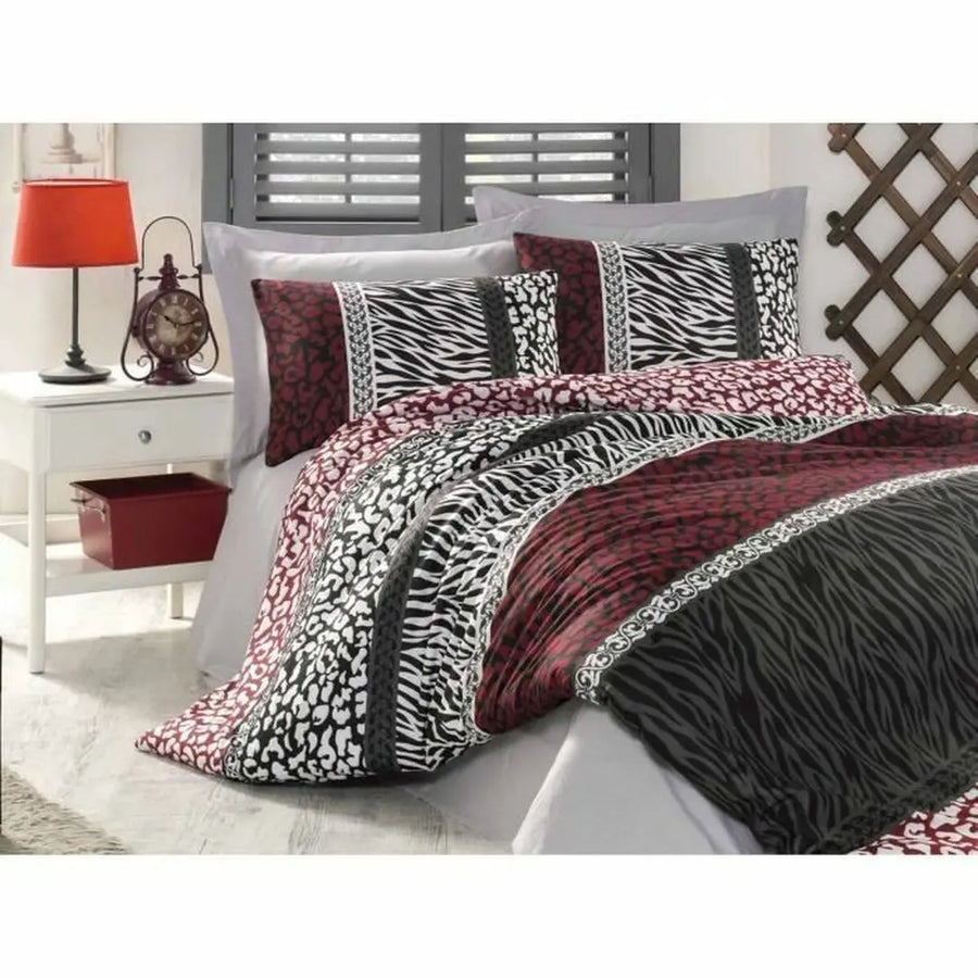 King Size Red 3-Piece Duvet Cover Set