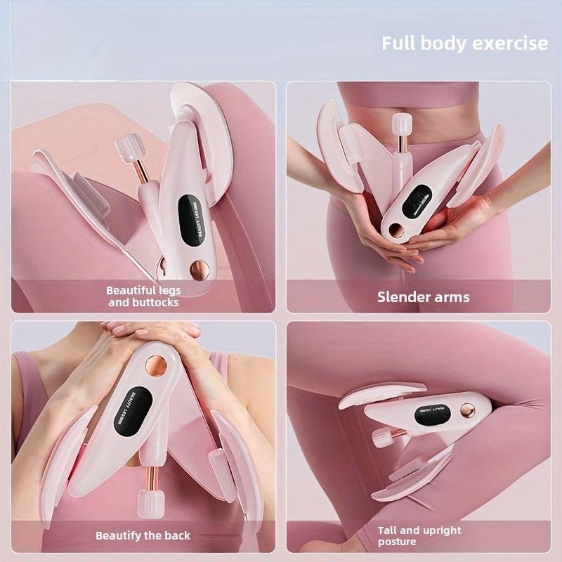 Pelvic Floor & Leg Trainer - Home Fitness Equipment for Slimming, Recovery & Muscle Toning - Countless Workouts, Durable ABS Material, White/Pink