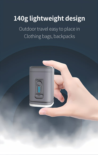 2-in-1 Portable Cordless Electric Air Pump with Built-in LED Light - Rechargeable Lithium Battery Outdoor Camping Gear for Inflatables, Tents, and Emergency Lighting