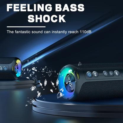Ortizan 40W PMPO Loud Stereo Portable Speaker,, Wireless Speaker, Shower Speakers Featuring Deep Bass, LED Light, 30H Battery, TF Card, AUX, True Wireless Stereo Speaker Suitable for Both Indoor And Outdoor Use.