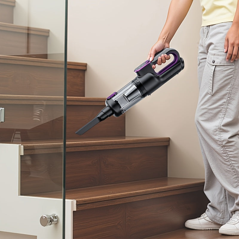 Wireless handheld vacuum cleaner for cars and homes, car-mounted 2-in-1 blower and suction cleaner, handheld type, high power, super strong suction, small and mini handheld car interior cleaner, wet and dry dual-purpose car v