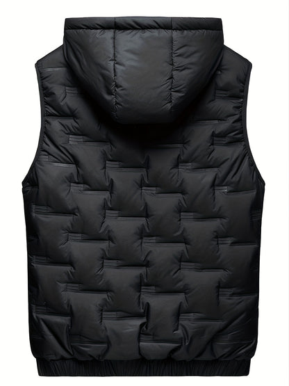 Men's Trendy Autumn Winter Hooded Thermal Vest Casual Sleeveless Jacket Coat Vest