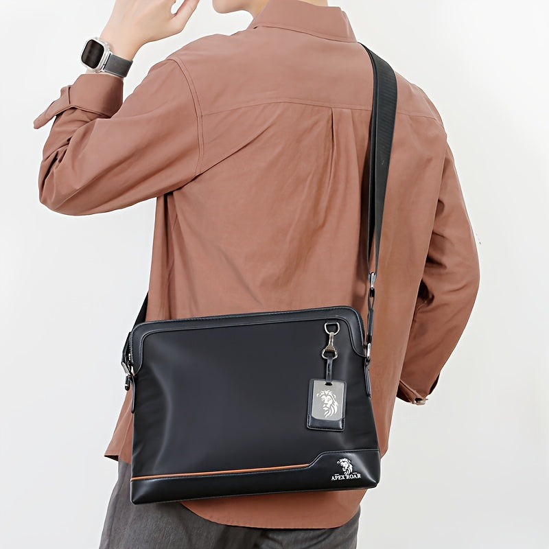 Men's Large Laptop & Wallet-like Tote - Soft Slim Texture, Adjustable Strap, Fits 38.1cm Devices - Ideal for Travel, Gym & Daily Use - Black & Blue Color Options