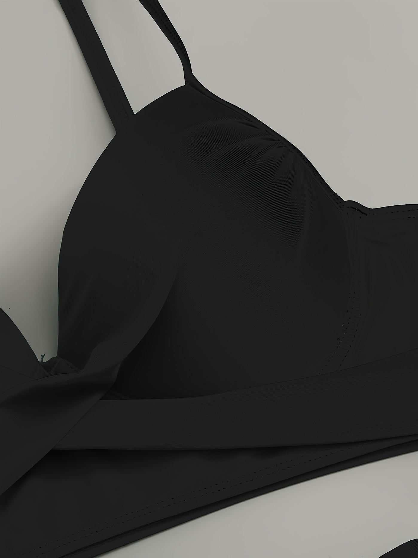 Floral Leaf Print Stretchy 3 Piece Set Swimsuits, Cross Spaghetti Strap Push Up Bikini & Boxer Shorts, Women's Swimwear & Clothing