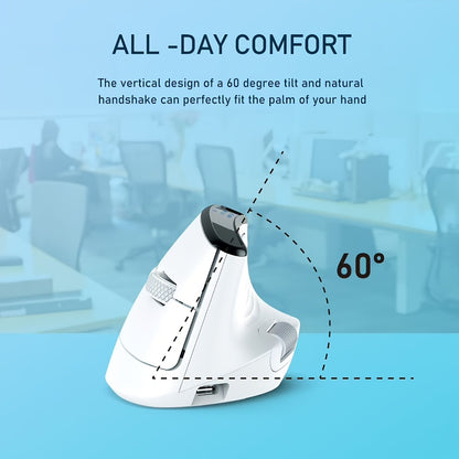 MCPIWOHY Dual Wheel Wireless Wireless Mouse, 2.4GHz, Type-C Wired Triple Mode Connection, Ergonomic Mouse with Screen Display, Rechargeable Optical Mouse