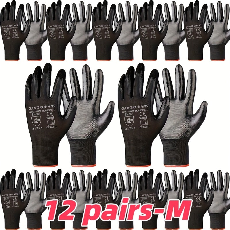 6/12 Pairs of Gardening Gloves, Work Gloves, Men's Work Gloves, Gardening Garbage Cleaning Gloves, Women's Gardening Gloves, Gardening Tools, Gardening Work Gloves