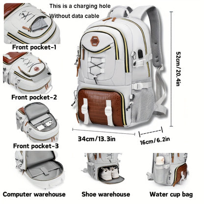 WEIXIER New Multifunctional Men's Fashion Backpack for Short Trips, Business Travel Bag with Multiple Pockets and Large Capacity, Laptop-Friendly, Stylish Casual Shoulder Bag, Commuter Bag, Overnight Stay Bag, Perfect for Stu