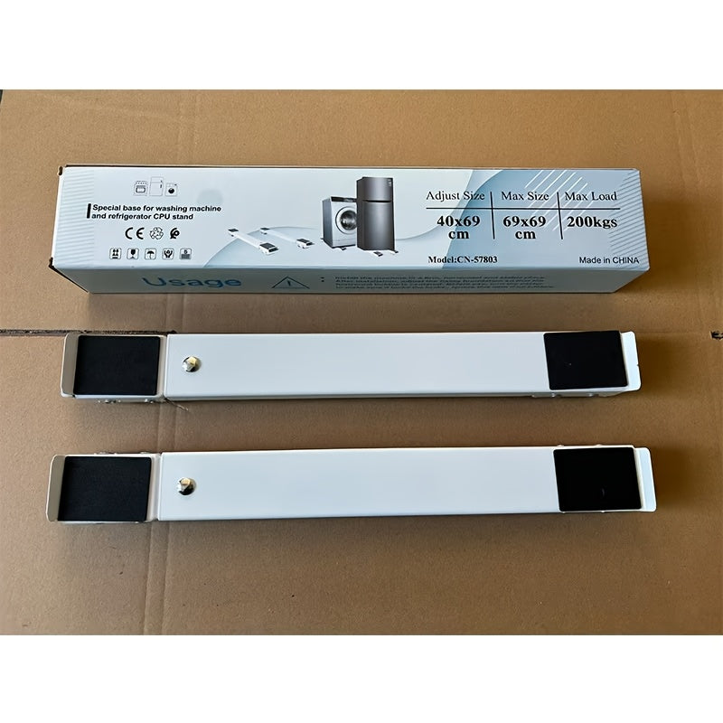 2pcs Heavy-Duty Plastic Furniture Movers with 360° Swivel Casters - 46.5cm to 72cm Height Adjustable, 18.3in to 28.3in Width, 4cm Thickness for Washing Machines, Dryers, Appliances &amp; Home Furniture, Furniture Movers, Laundry