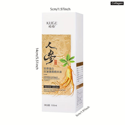 Ginseng Collagen Serum - Anti-Wrinkle Firming Moisturizer for All Skin Types, Deep Hydration, Even Skin Tone, Anti-Aging Skincare, Make Skin Younger-Looking, Face Use, 100ml/3.38fl.oz, Moisturizing Serum | Hydrating Formula,