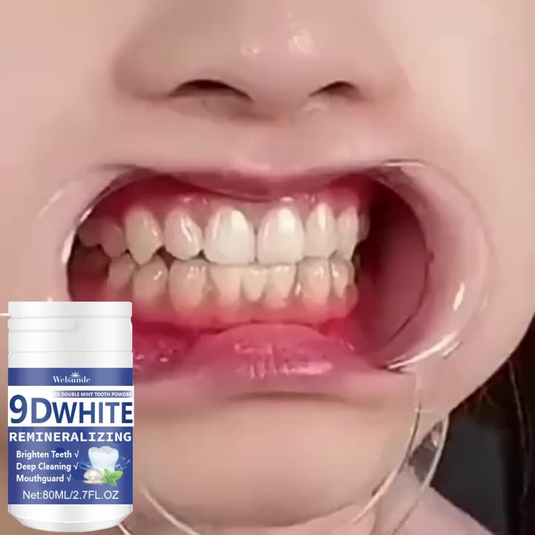 9D White Remineralizing Hydroxyapatite Tooth Powder, Tooth Whitening Powder, Deep Cleaning, Fresh Breath, Ideal for Oral Health & Hygiene Gift for Women Men, Breath Freshener, Toothpaste, Tooth Cleaning Powder for Daily Life