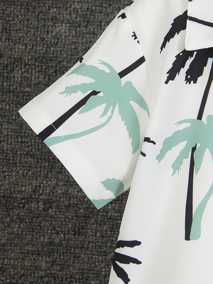 Boys' Summer Fashion Street Shirt Three-piece Set Only Selling Hats, Shirts and Shorts, Perfect for Outdoor