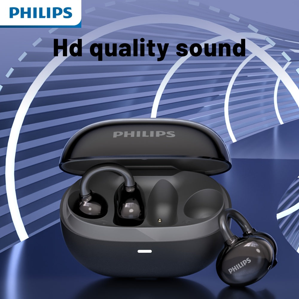 For Philips Wireless Earbuds with Touch Control, Open-Back Design, High-Definition Sound, and Noise Cancellation for Calls - Plastic Earphones with Condenser Mic, TWS Sports Headphones for Cellphones TAT3469, USB-C Charging,