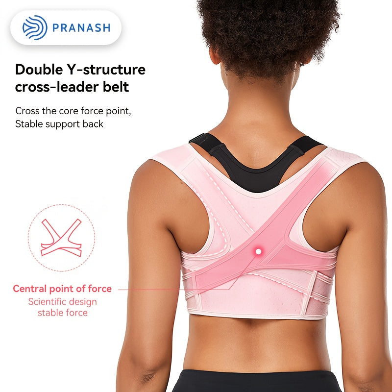 Adjustable Posture Brace with Thoracic Lumbar Support - Back, Hunchback & Round Shoulder, Comfortable Body Support Belt for &, Ideal for Scoliosis, Osteoporosis (Black)