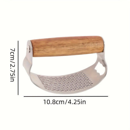 Heavy-Duty Manual Garlic Press with Built-in Bottle/Can Opener - Stainless Steel Garlic Crusher, Non-Slip Grip - Easy-to-Use Garlic Grinder for Kitchen, Camping, Picnics - Heavy-Duty Construction, No Electricity Needed - Idea