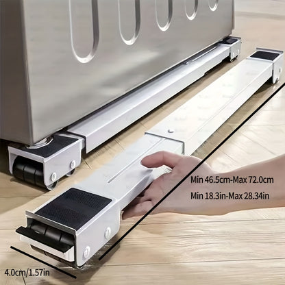 2pcs Heavy-Duty Plastic Furniture Movers with 360° Swivel Casters - 46.5cm to 72cm Height Adjustable, 18.3in to 28.3in Width, 4cm Thickness for Washing Machines, Dryers, Appliances &amp; Home Furniture, Furniture Movers, Laundry