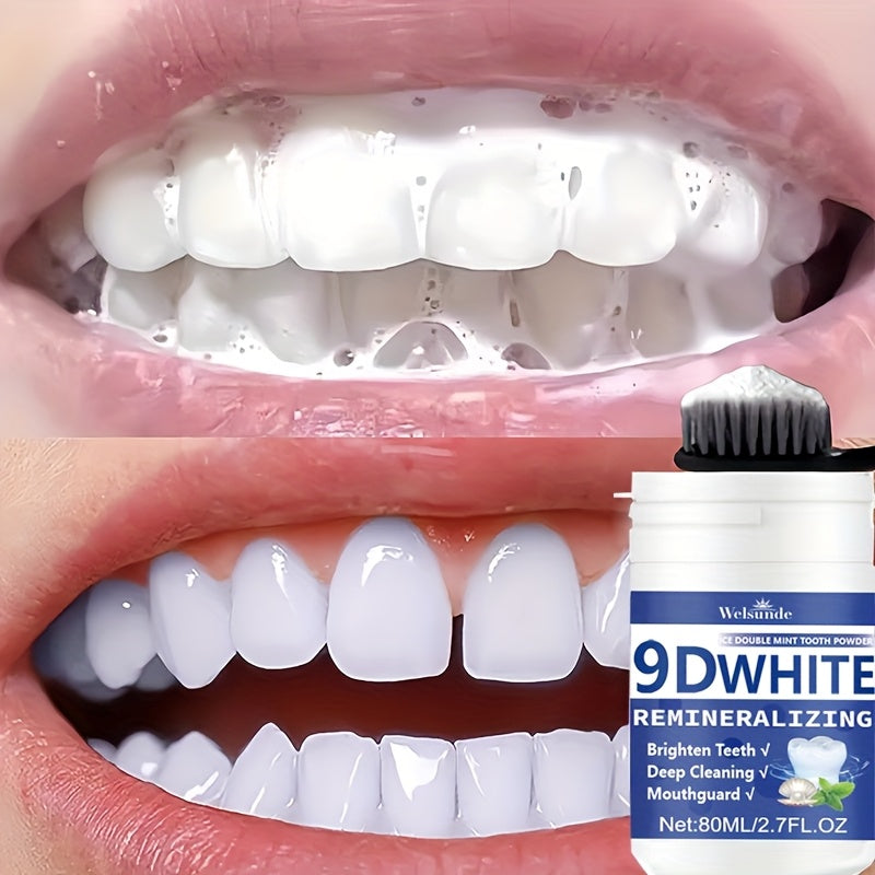 9D White Remineralizing Hydroxyapatite Tooth Powder, Tooth Whitening Powder, Deep Cleaning, Fresh Breath, Ideal for Oral Health & Hygiene Gift for Women Men, Breath Freshener, Toothpaste, Tooth Cleaning Powder for Daily Life