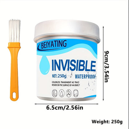 Premium Waterproof Sealer - No Brick Breaking Repair, Transparent Coating Suitable for Floors, Walls, Roofs, etc, - Moisture Protection for Stone, Wood, Tiles, Invisible Waterproof Agent with Brush, Suitable for Kitchen, Gard
