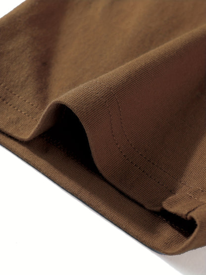 T-shirt infantil de cor sólida, blusa casual de manga curta, t-shirt infantil para o verão.