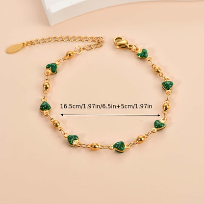 1pc 304 Stainless Steel Golden-Tone Interlocking Link Bracelet - Double-Sided Shiny Heavy Duty Chain, Durable Everyday for Wedding, Anniversary, Gift - Polishable & Tarnish-Resistant (Compatible with Male & Female Style)