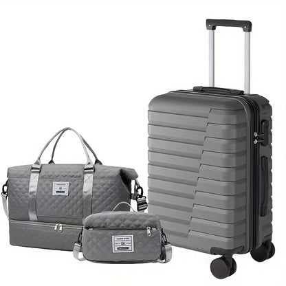 3pcs Set 20inch Travel Suitcase +Travel Bags+Toilet bag New Model Luggage Bag Durable and Suitcases Carry on Luggage, Luggage for Travel, Luggage Set, Luggage for Women, Luggage Set for Women, Expandable Carrier Set, Travel S