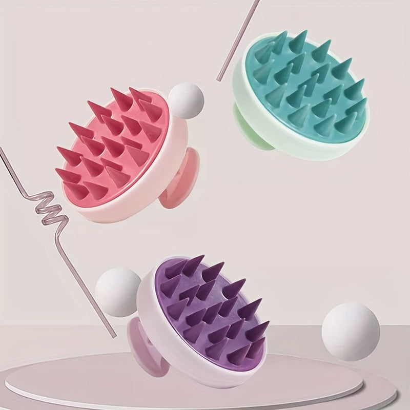 Escova de massagem capilar em silicone macio para utilização em cabelos secos e molhados - Escova para champô - Limpeza suave do cabelo e couro cabeludo