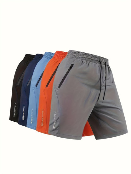 Men'S Letter Print Casual Sports Shorts Five-Piece Set, Casual Wear, Casual Attire, Casual Shorts, Casual Style, Casual Design, Casual Fit, Casual Look