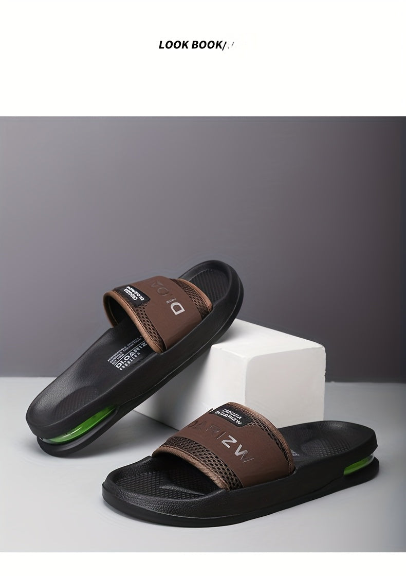 Men'S Casual Slip-On Sandals with "2W" Embroidery - Non-Slip, EVA Material, Black and Brown, Comfortable for Indoor and Outdoor Use, Casual Footwear | Stylish Sandals | EVA Sandals