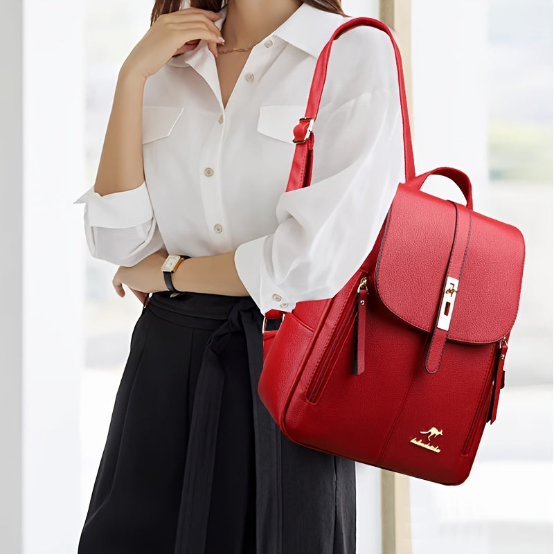 Logo Randomly Distributed New Style Versatile Women's Casual Large Capacity Simple Travel Short Distance Business Backpack Multifunctional Daily Commuting Shoulder Bag