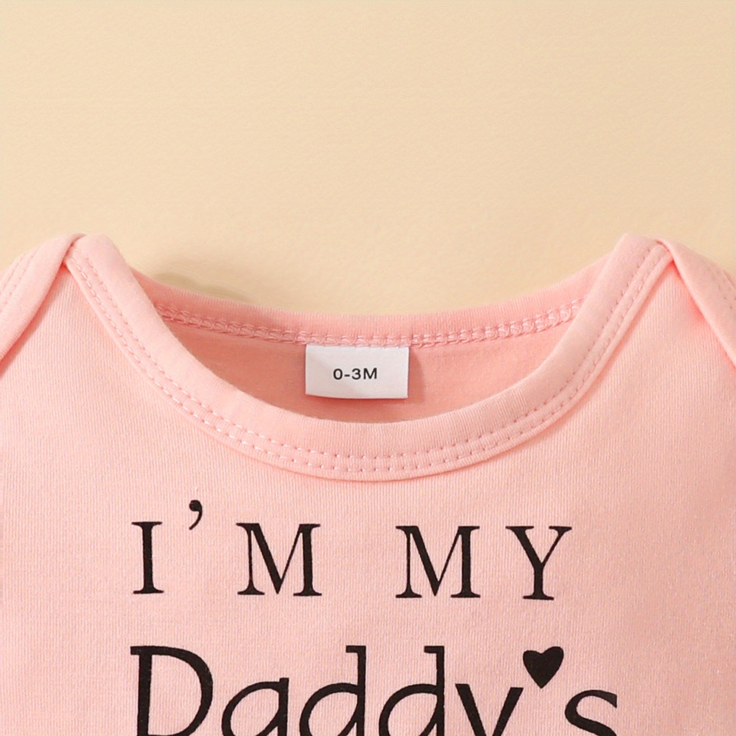 3pcs Short Sleeve &amp; Shorts Set for Newborns - "I'm Daddy's Girl" Letter Print Pants and Headband, Mommy's World Alphabet Kids' Outfit, Perfect for Outdoor